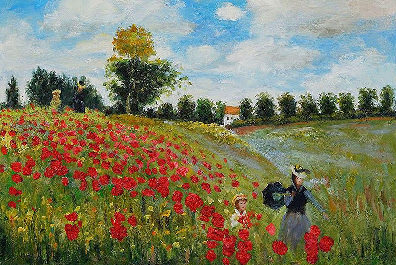 Claude Monet Poppy Field in Argenteuil Spain oil painting art